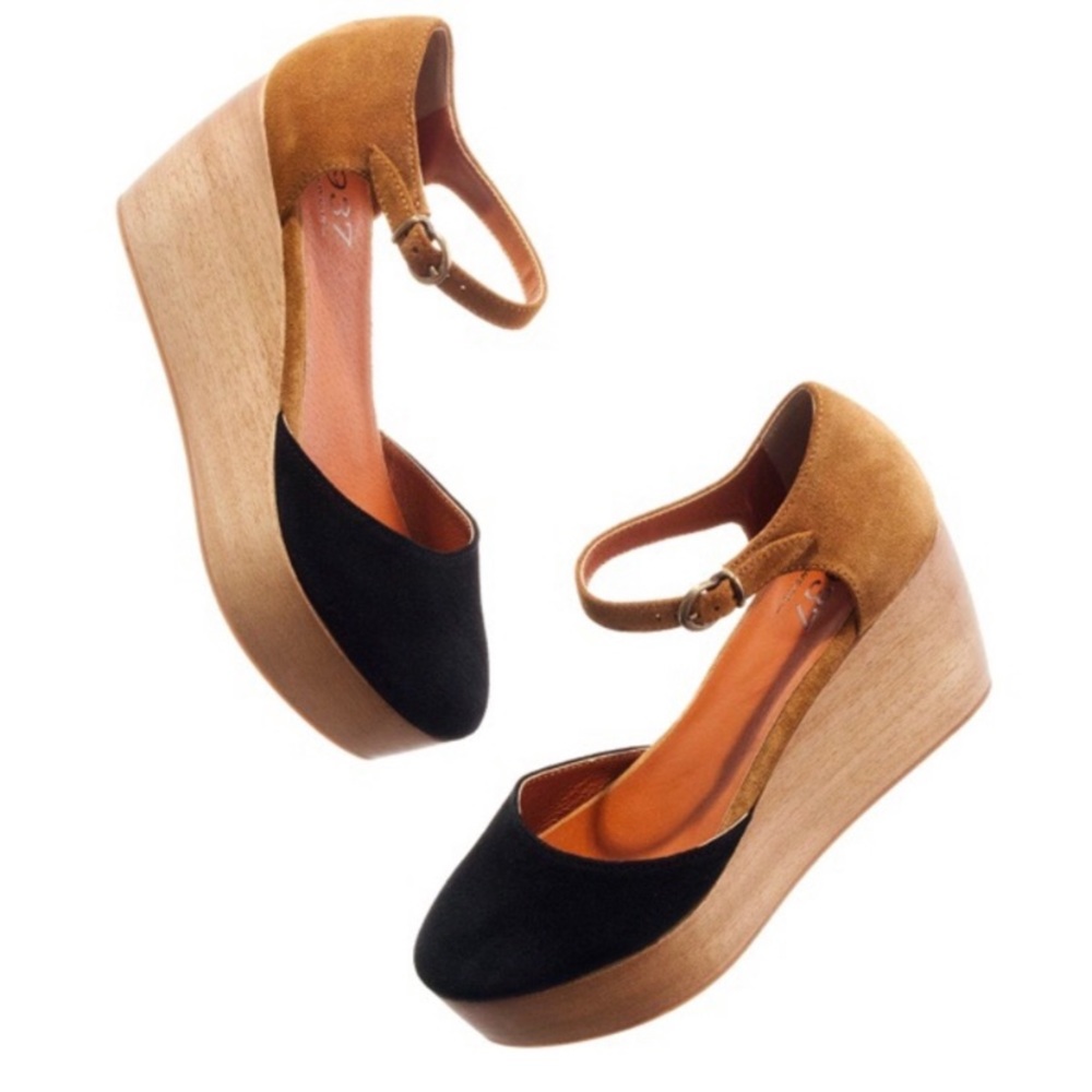Madewell 1937 wooden platform Mary Janes